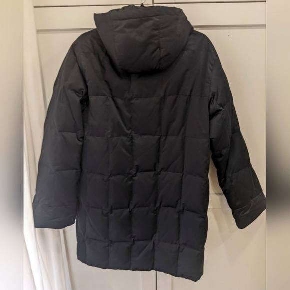 Junge Puffer Down Hooded Long Coat Jacket Size Medium Black Down Filled European - Picture 2 of 13